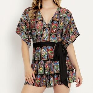 Blackmilk Zelda Wind Waker stained glass slinky playsuit XL